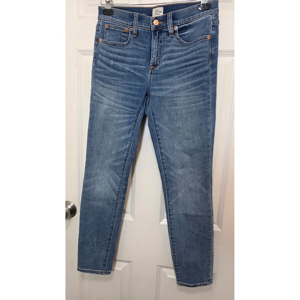 J.Crew Toothpick Skinny Jeans Womens 27 Blue Denim 8 Inch Rise Ankle Length